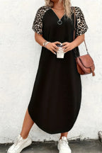 Plus Size Zipper Leopard Print Loose Fit Dress | Mixtshop LLC