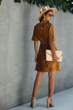 V Neck Ruffled Hem Wrap Dress | Mixtshop LLC