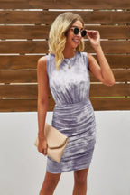 Crew Neck Tie Dye Sleeveless Dress | Mixtshop LLC