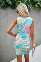Crew Neck Tie Dye Sleeveless Dress | Mixtshop LLC