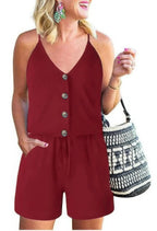 Button Sleeveless Spaghetti Strap Cami Romper | Mixtshop LLC