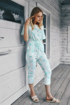 Tie Dye One Shoulder Drawstring Fit Jumpsuit | Mixtshop LLC