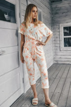 Tie Dye One Shoulder Drawstring Fit Jumpsuit | Mixtshop LLC