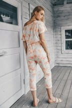 Tie Dye One Shoulder Drawstring Fit Jumpsuit | Mixtshop LLC