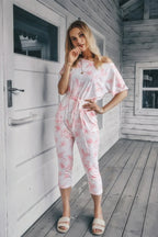 Tie Dye One Shoulder Drawstring Fit Jumpsuit | Mixtshop LLC