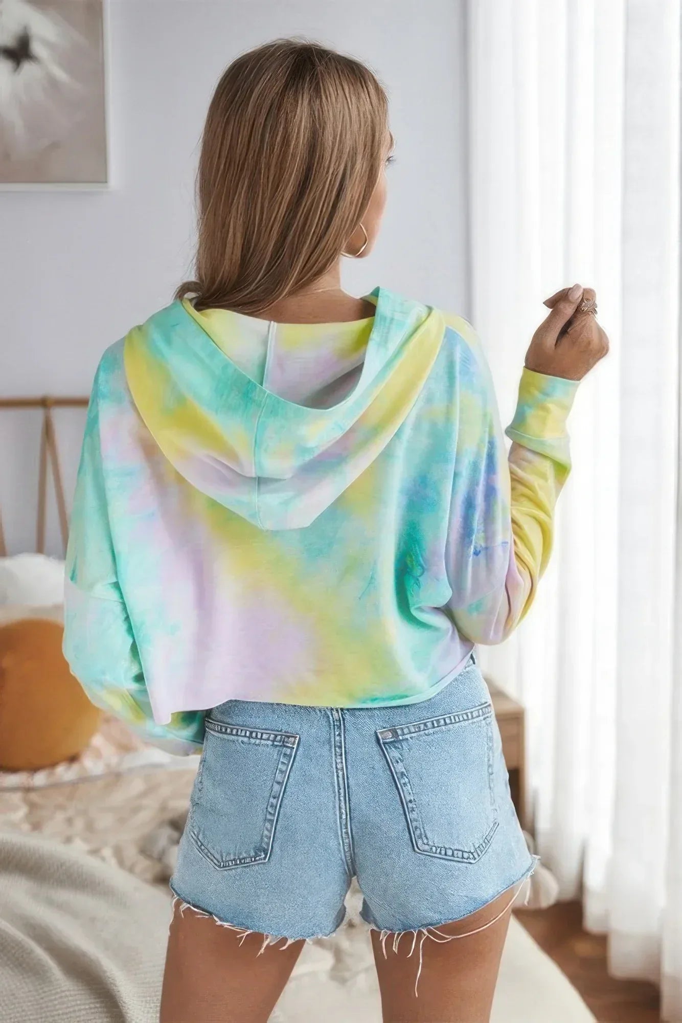 Tie Dye Crop Loose Pullover Hoodie | Mixtshop LLC