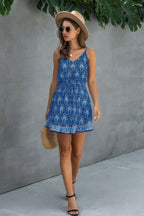 Floral Spaghetti Strap Button Down Ruffle Mini Dress | Mixtshop LLC