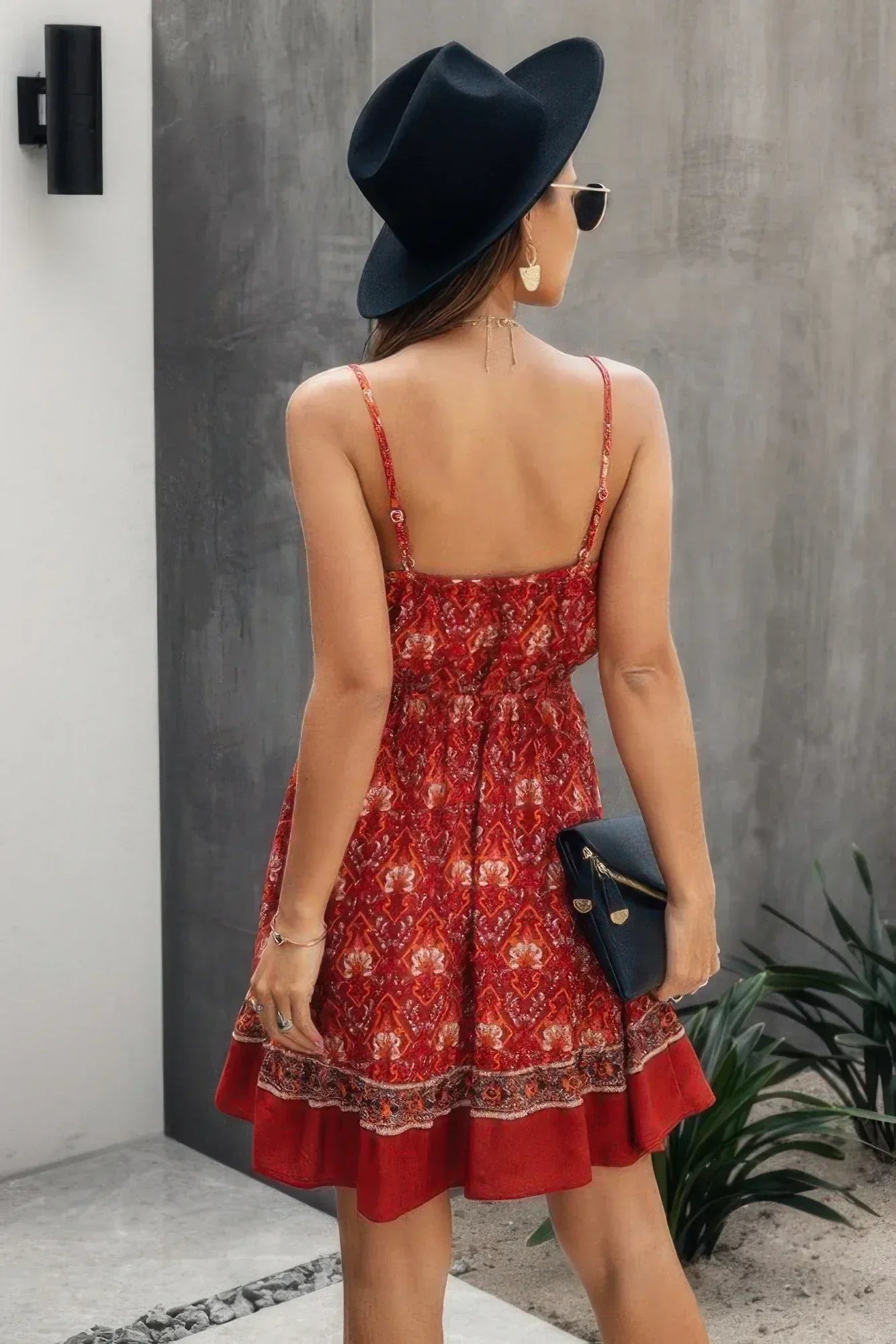 Floral Spaghetti Strap Button Down Ruffle Mini Dress | Mixtshop LLC
