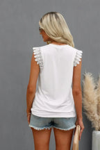 Round Neck Hollow Shoulder Solid Fit Top | Mixtshop LLC