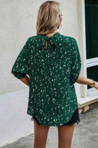 Leopard Print Open Back Knot Drop Shoulder Top | Mixtshop LLC