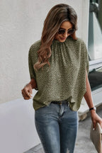 Mock Neck Batwing Sleeve Solid Loose Blouse | Mixtshop LLC