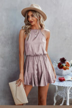 Sleeveless Leopard Rrint Ruffle Short Romper | Mixtshop LLC