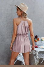 Sleeveless Leopard Rrint Ruffle Short Romper | Mixtshop LLC