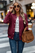 Solid Plaid Stitch Pockets Bomber Jacket | Mixtshop LLC
