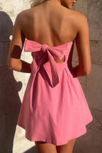Off Shoulder Elegant Tube Cuff A Swing Short Dress | Mixtshop LLC