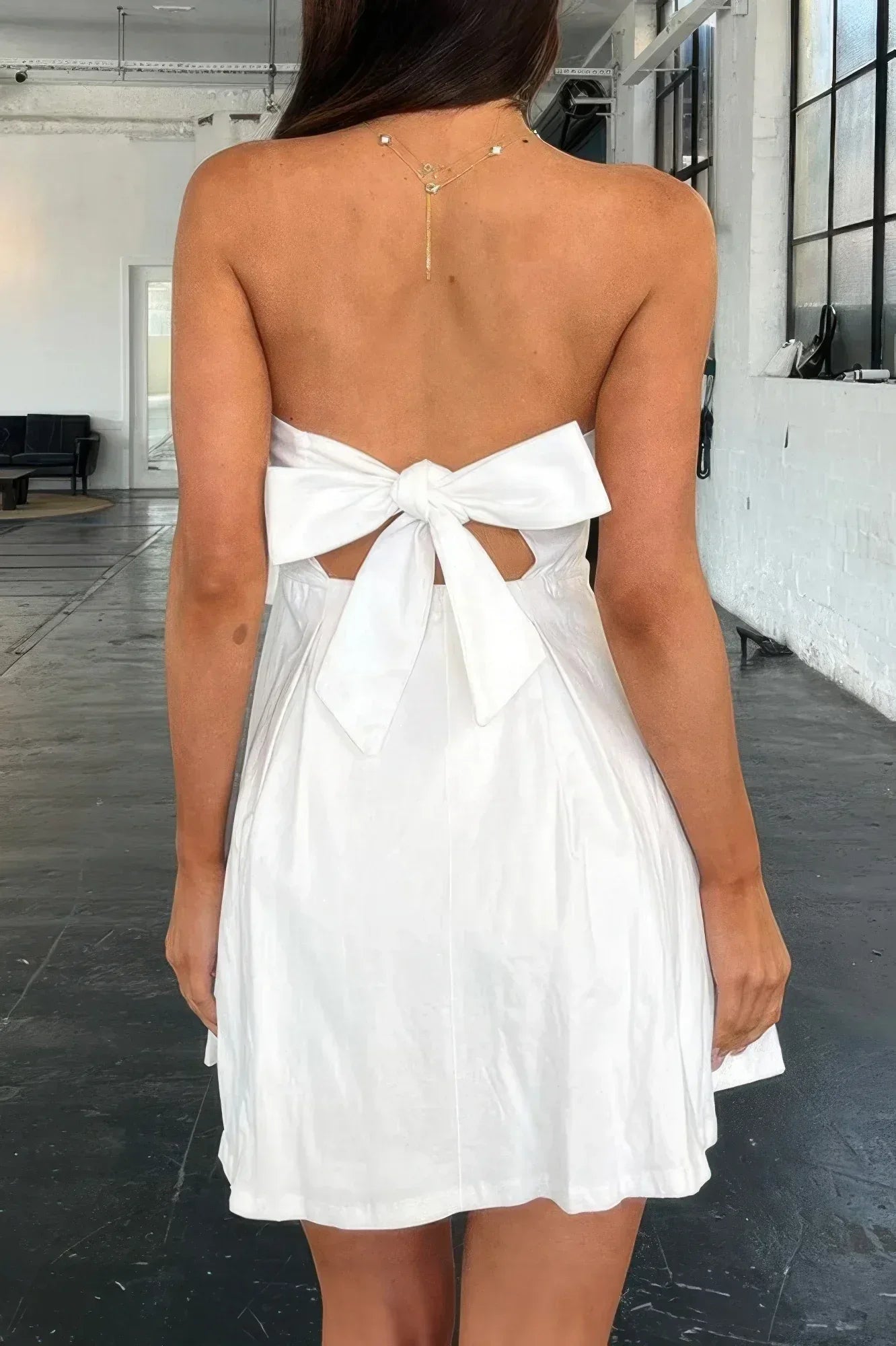 Off Shoulder Elegant Tube Cuff A Swing Short Dress | Mixtshop LLC