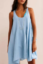 U Neck Backless Sleeveless Mini Pocket Dress | Mixtshop LLC