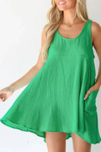 U Neck Backless Sleeveless Mini Pocket Dress | Mixtshop LLC