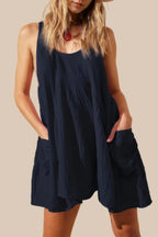 U Neck Backless Sleeveless Mini Pocket Dress | Mixtshop LLC