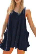 U Neck Backless Sleeveless Mini Pocket Dress | Mixtshop LLC