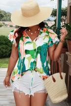 Plus Random Print Ruffled Sleeve Boho Blouse | Mixtshop LLC