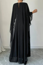 Elegant Sequin Satin Knit Pleated Long Dress | Mixtshop LLC
