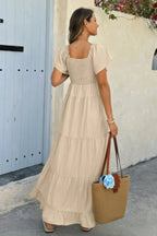 Cross V Cross Knot Pockets A Line Dress | Mixtshop LLC