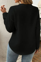 Solid Buttons V Neck Elegant Front Pockets Blouse | Mixtshop LLC