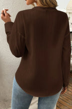 Solid Buttons V Neck Elegant Front Pockets Blouse | Mixtshop LLC