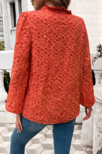 Embroidered Lace Button Down Hollow Out Shirt | Mixtshop LLC