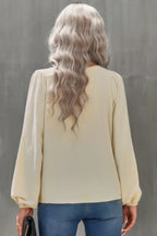 Crew Neck Solid Long Lantern Sleeve Shirt | Mixtshop LLC