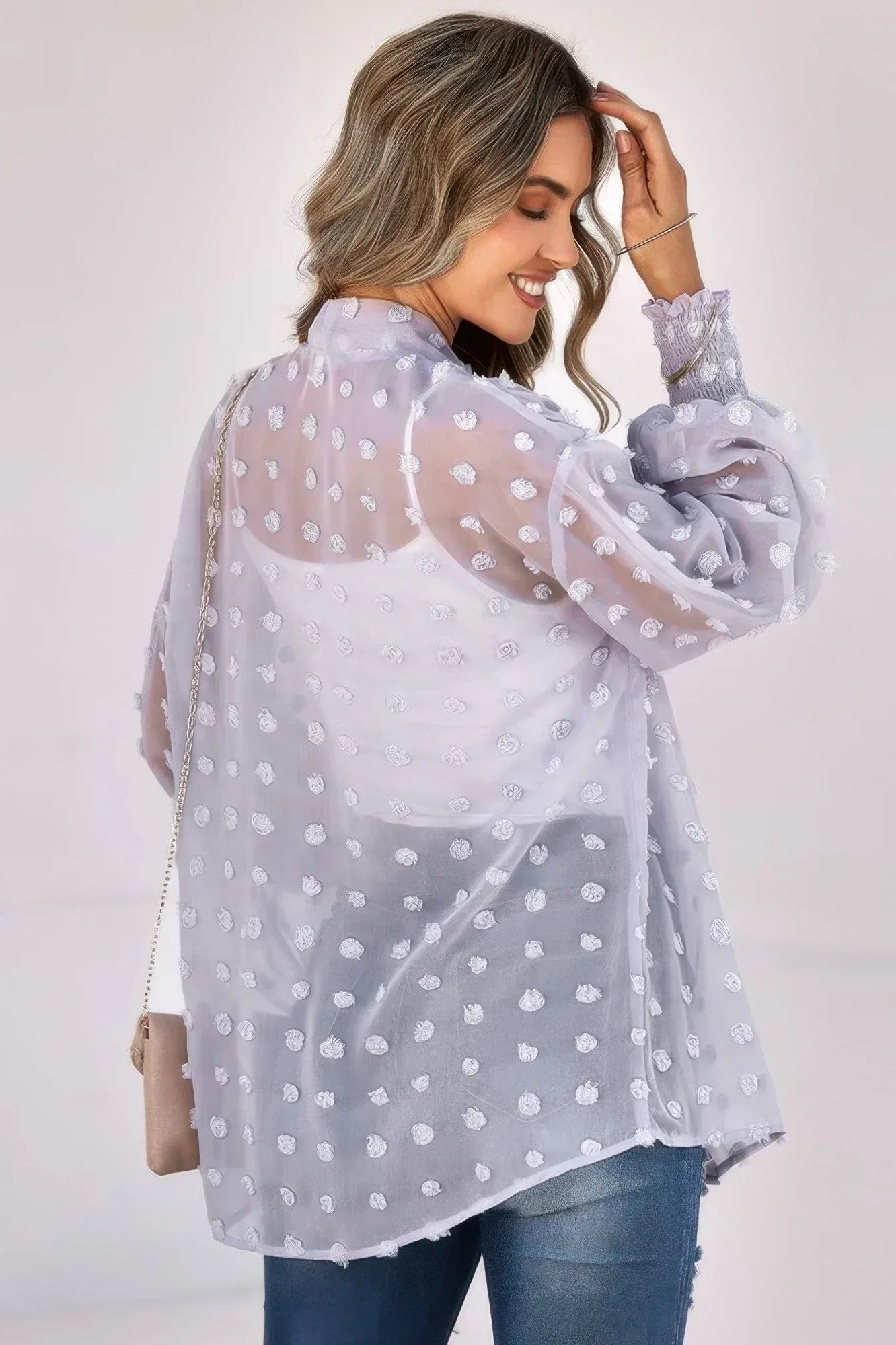 Polka Dot Kimono Loose Front Open Top | Mixtshop LLC