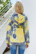 Tie Dye Full Zip Drawstring Hoodie | Mixtshop LLC