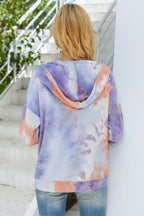 Tie Dye Full Zip Drawstring Hoodie | Mixtshop LLC