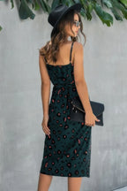 Sleeveless Print Split Thigh Belted Cami Dress | Mixtshop LLC