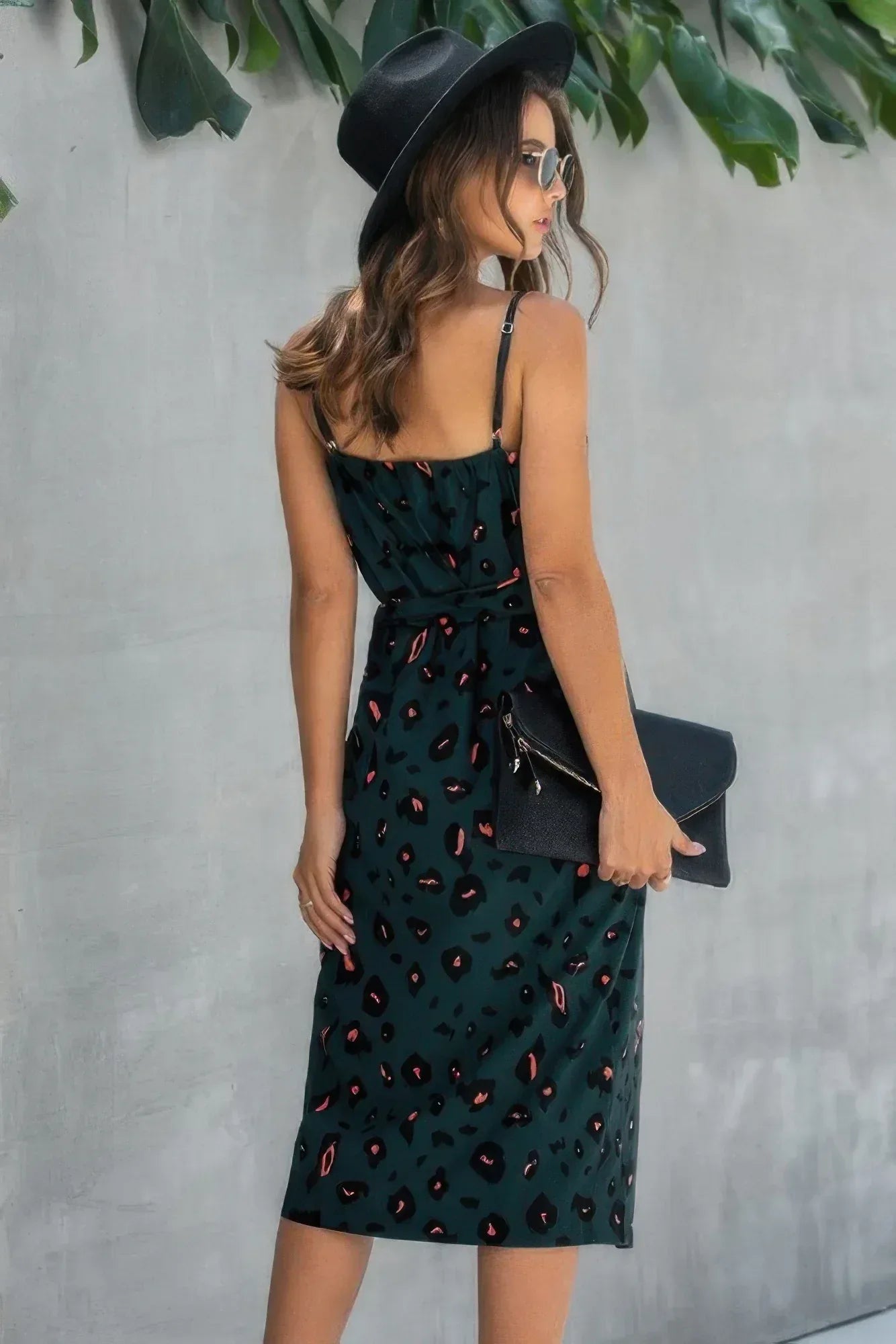 Sleeveless Print Split Thigh Belted Cami Dress | Mixtshop LLC
