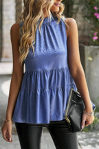 Sleeveless Ruffle Trim Ruffle Hem Loose Top | Mixtshop LLC