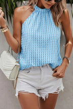 Tartan Halter Sleeveless Cut Out Back Loose Shirt | Mixtshop LLC