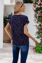Scoop Neck Polka Dot Batwing Sleeve Blouse | Mixtshop LLC