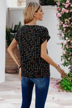 Scoop Neck Polka Dot Batwing Sleeve Blouse | Mixtshop LLC