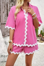 Wave Interlaced Linen Loose Fit Shorts Sets | Mixtshop LLC