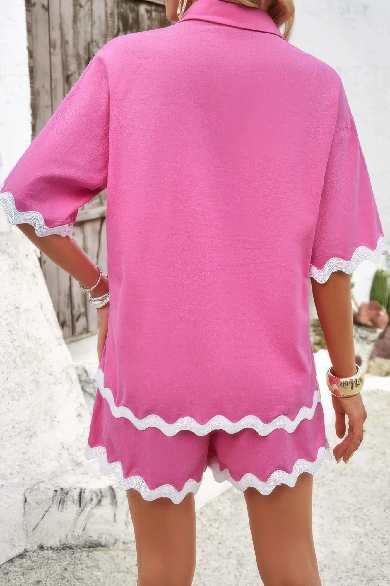 Wave Interlaced Linen Loose Fit Shorts Sets | Mixtshop LLC