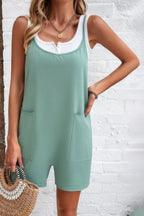 Scoop Neck Spaghetti Straps Loose Fit Solid Romper | Mixtshop LLC
