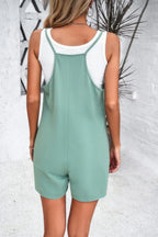 Scoop Neck Spaghetti Straps Loose Fit Solid Romper | Mixtshop LLC