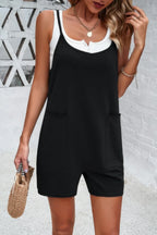 Scoop Neck Spaghetti Straps Loose Fit Solid Romper | Mixtshop LLC