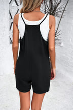 Scoop Neck Spaghetti Straps Loose Fit Solid Romper | Mixtshop LLC