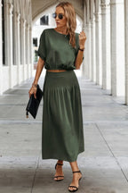 Two Pieces Solid Color Loose Puff Sleeve Pleated Shirt | Mixtshop LLC