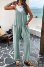 Pocketed Spaghetti Strap Loose Sleeveless Jumpsuit | Mixtshop LLC
