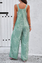 Geo Print Smocked Sleeveless Pockets Jumpsuit | Mixtshop LLC