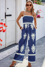 Geo Print Off Shoulder High Waist Fit Jumpsuit | Mixtshop LLC